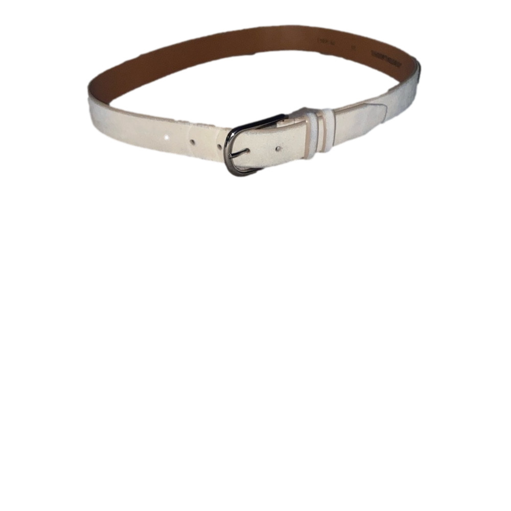 Johnston & Murphy Men’s Suede Belt Off-White Light Gray Size 40 Silver Buckle